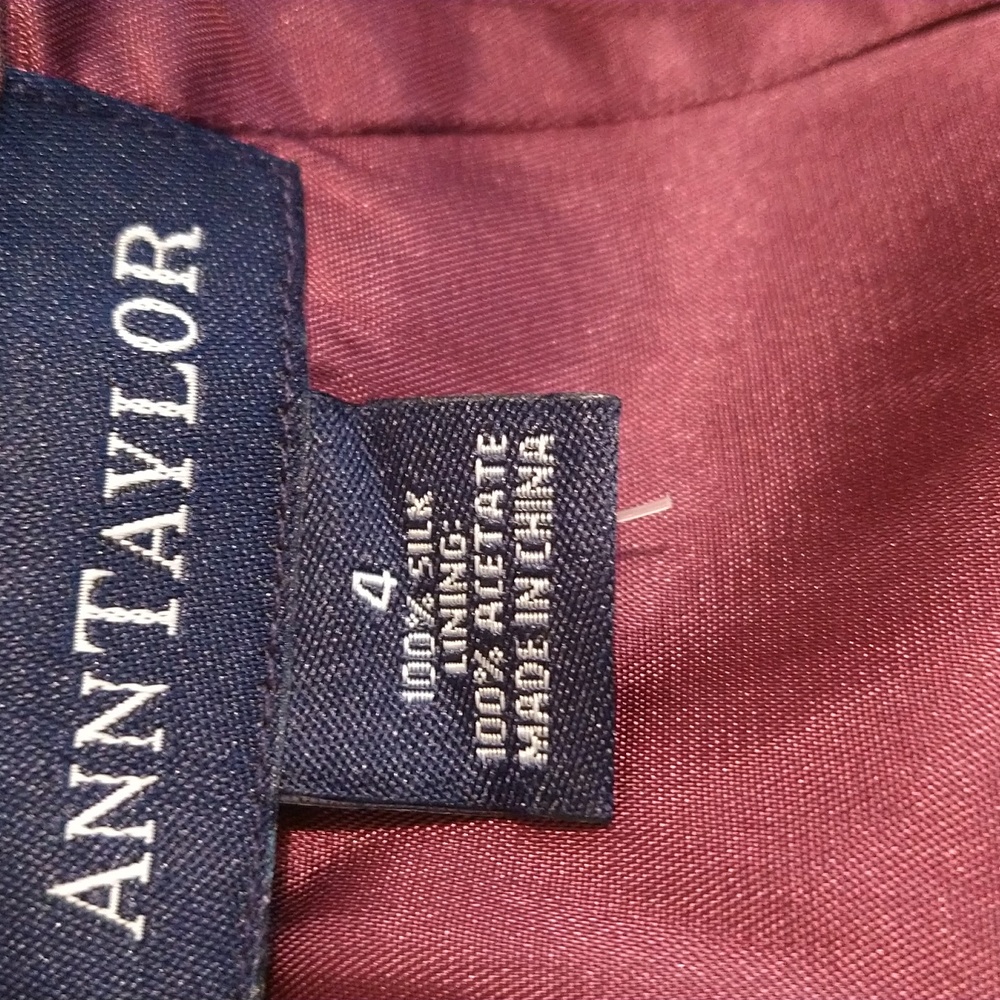 Ann Taylor plum silk maxi skirt set Sz 4 - Picture 9 of 13